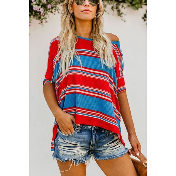 ins color block striped t-shirt womens new european and american trimmed collar and half-sleeve asymmetric loose-fit on behalf of sale, White
ins color block striped t-shirt womens new european and american trimmed collar and half-sleeve asymmetric loose-fit on behalf of sale, White