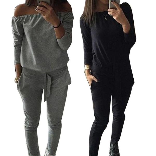 2pcs/set women solid color off shoulder long pants sport suit tracksuit suitable for fitness club, outdoor sports, White
2pcs/set women solid color off shoulder long pants sport suit tracksuit suitable for fitness club, outdoor sports, White
