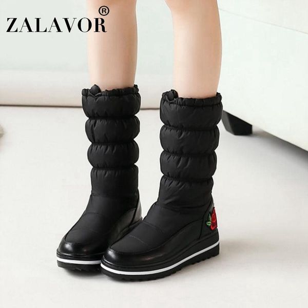 zalavor snow boots women winter flats boots solid color embroidered waterproof cotton shoes size 35-44, Black
zalavor snow boots women winter flats boots solid color embroidered waterproof cotton shoes size 35-44, Black