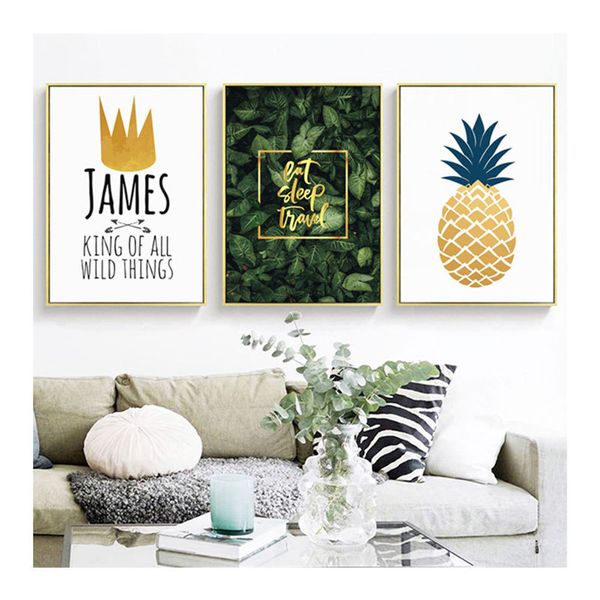 ruoguan golden pineapple canvas painting english green leaves poster wall pictures for children room decoracion sh-874
ruoguan golden pineapple canvas painting english green leaves poster wall pictures for children room decoracion sh-874