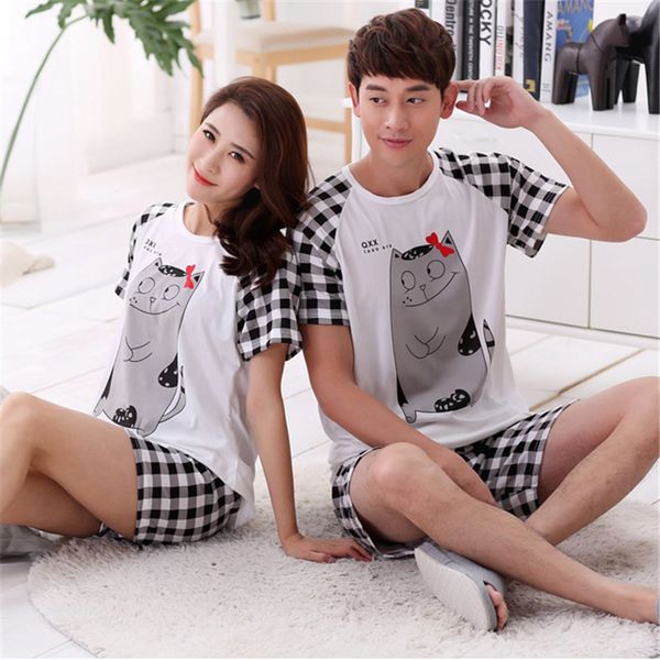 summer 2018 new short sleeve breathable pajamas set milk silk cartoon casual couple cool pajamas home suit, Blue;gray
summer 2018 new short sleeve breathable pajamas set milk silk cartoon casual couple cool pajamas home suit, Blue;gray