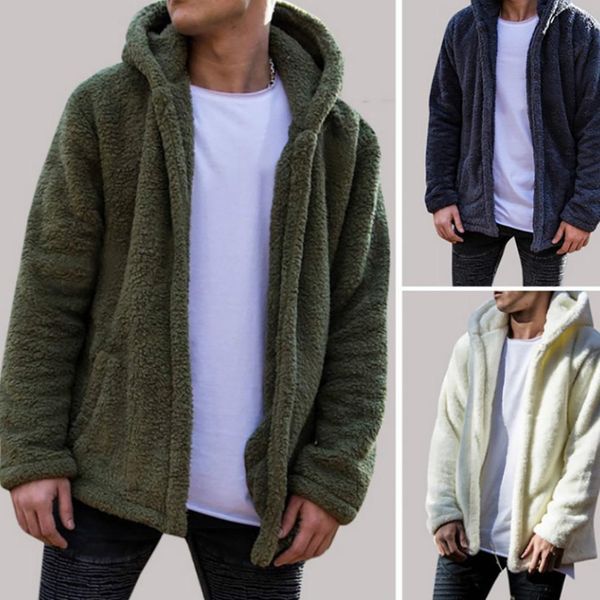 casual men coat autumn winter long sleeve solid color double-sided plush hooded pockets coat fluffy fleece fur male hoodies, Black;brown
casual men coat autumn winter long sleeve solid color double-sided plush hooded pockets coat fluffy fleece fur male hoodies, Black;brown