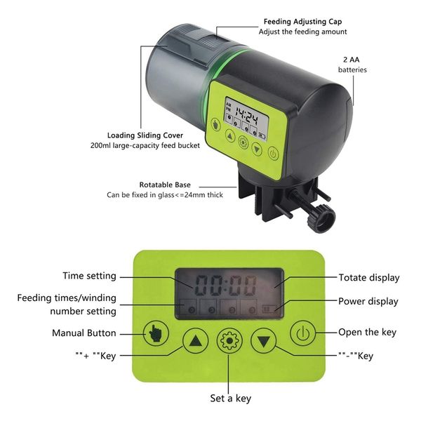 automatic fish feeder electric auto vacation moisture-proof food dispenser for aquarium other aquarium fish
automatic fish feeder electric auto vacation moisture-proof food dispenser for aquarium other aquarium fish