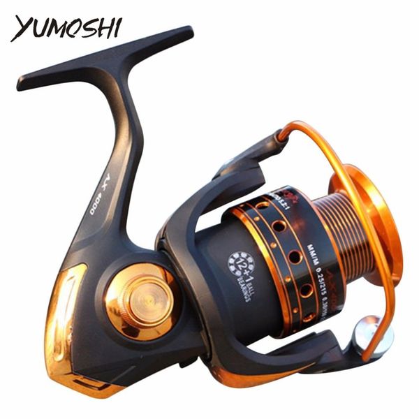 yumoshi ax2000-5000 spinning pre-loading fishing reel 2+1bb 5.5:1/5.2:1 black left/right metal handle boat rock fishing wheel
yumoshi ax2000-5000 spinning pre-loading fishing reel 2+1bb 5.5:1/5.2:1 black left/right metal handle boat rock fishing wheel