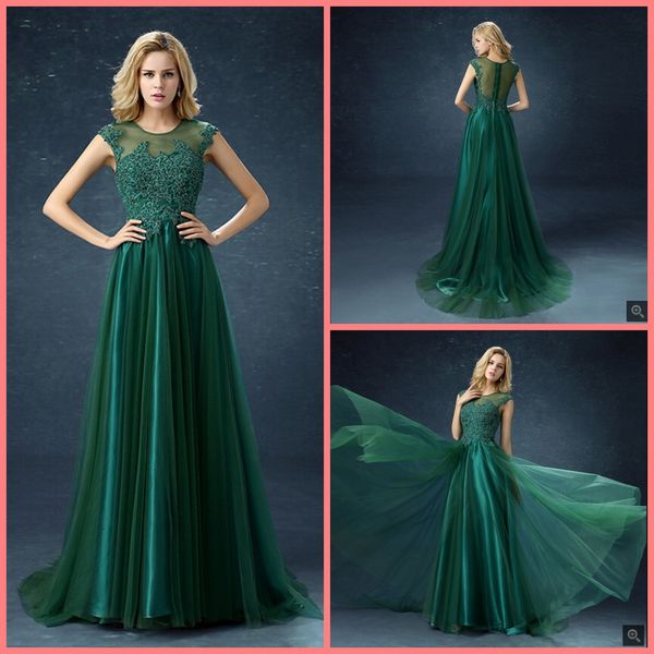 2019 robe de soiree green a line lace appliques cap sleeve evening dress sheer back pearls floor length evening gowns 2019, Black;red
2019 robe de soiree green a line lace appliques cap sleeve evening dress sheer back pearls floor length evening gowns 2019, Black;red
