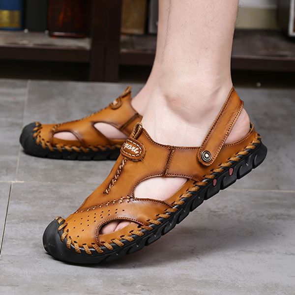 casual men's sandals genuine leather sandals cowhide summer fashion outdoor shoes handamde beach slippers shoes big size 48, Black
casual men's sandals genuine leather sandals cowhide summer fashion outdoor shoes handamde beach slippers shoes big size 48, Black