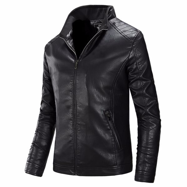 men autumn motorcycle biker causal vintage leather jacket coat men spring masculinas inverno couro jacket cazadoras hombre, Black
men autumn motorcycle biker causal vintage leather jacket coat men spring masculinas inverno couro jacket cazadoras hombre, Black