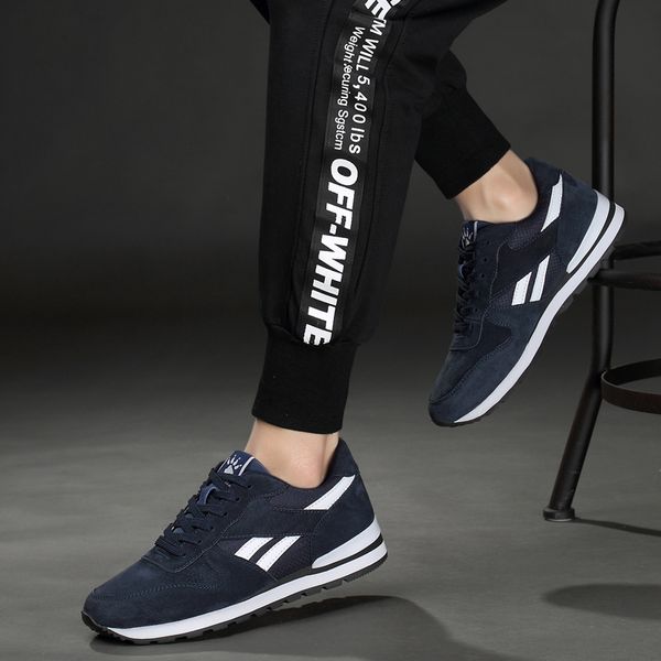 2019 new light weight men's genuine leather sneakers breathable casual shoes non-slip walking shoes rubber sole lace-up outdoor, Black
2019 new light weight men's genuine leather sneakers breathable casual shoes non-slip walking shoes rubber sole lace-up outdoor, Black