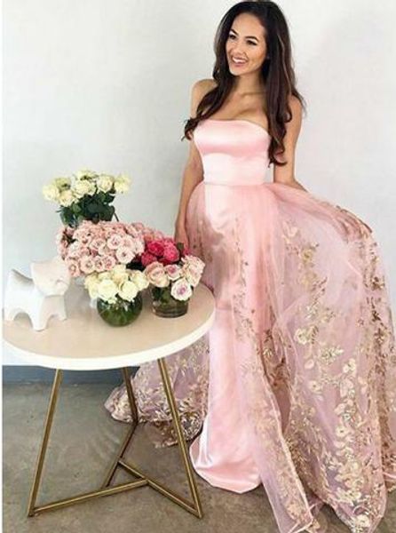 overskirt dubai prom dresses pink strapless long evening gowns with gold lace a line formal special occasion dress zipper robes de cocktail, Black
overskirt dubai prom dresses pink strapless long evening gowns with gold lace a line formal special occasion dress zipper robes de cocktail, Black