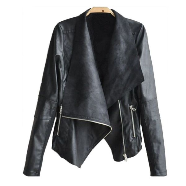 women jackets faux leather irregular slim biker moto bomber pu zipper punk coat fashion women pockets jackets, Black
women jackets faux leather irregular slim biker moto bomber pu zipper punk coat fashion women pockets jackets, Black