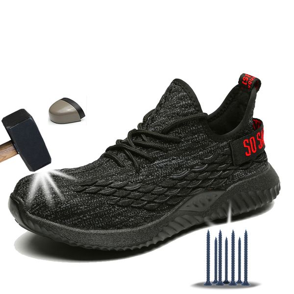 manlegu lightweight indestructible sneakers work boots men construction outdoor steel shoes working boots safety sport shoes, Black
manlegu lightweight indestructible sneakers work boots men construction outdoor steel shoes working boots safety sport shoes, Black
