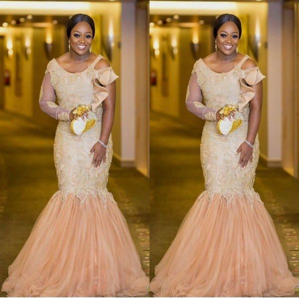 african mermaid evening dresses lace and tulle one shoulder long sleeves plus size prom dress ruffles beads formal women party gowns, Black;red
african mermaid evening dresses lace and tulle one shoulder long sleeves plus size prom dress ruffles beads formal women party gowns, Black;red