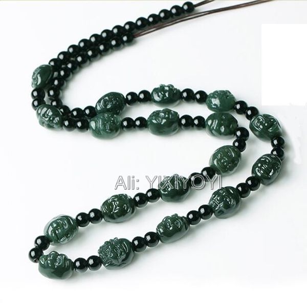 natural green hetian jade carved buddha beads knitted pendant necklace 13x10mm laughting buddha beads necklace fine jewelry, Silver
natural green hetian jade carved buddha beads knitted pendant necklace 13x10mm laughting buddha beads necklace fine jewelry, Silver