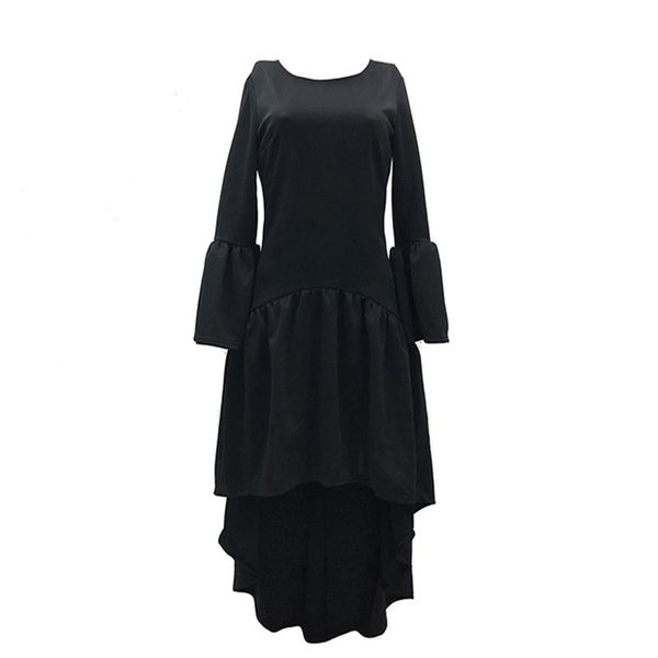 new flare sleeved women prom dresses big hi-lo ruffle skirts solid color crew neck dresses fashion women party dresses, White;black
new flare sleeved women prom dresses big hi-lo ruffle skirts solid color crew neck dresses fashion women party dresses, White;black