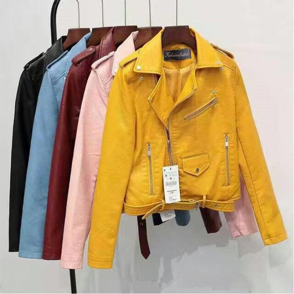 4 colors 2019 new faux leather autumn women ladies basic motorcycle pu leather street coat short soft zipper jacket, Black
4 colors 2019 new faux leather autumn women ladies basic motorcycle pu leather street coat short soft zipper jacket, Black