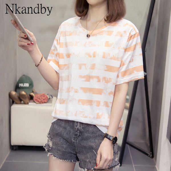 plus size striped print t shirt for women summer casual short sleeve loose basic t-shirts female oversized trendy clothes, White
plus size striped print t shirt for women summer casual short sleeve loose basic t-shirts female oversized trendy clothes, White