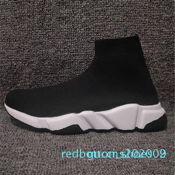 2019 new paris speed trainers knit sock original luxury designer mens womens sneakers quality casual shoes without box r09, Black