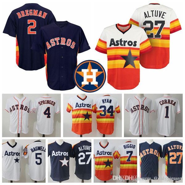 2 Alex Bregman Houston 34 Nolan Ryan 27 Jose Altuve Astros jersey 4 George Springer Correa 5 Jeff Bagwell Craig Biggio Baseball Jerseys
2 Alex Bregman Houston 34 Nolan Ryan 27 Jose Altuve Astros jersey 4 George Springer Correa 5 Jeff Bagwell Craig Biggio Baseball Jerseys