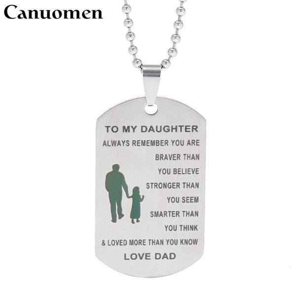 canuomen to my daughter pendant necklace stainless steel love dad necklaces gifts for men boys souvenir jewelry collares, Silver
canuomen to my daughter pendant necklace stainless steel love dad necklaces gifts for men boys souvenir jewelry collares, Silver