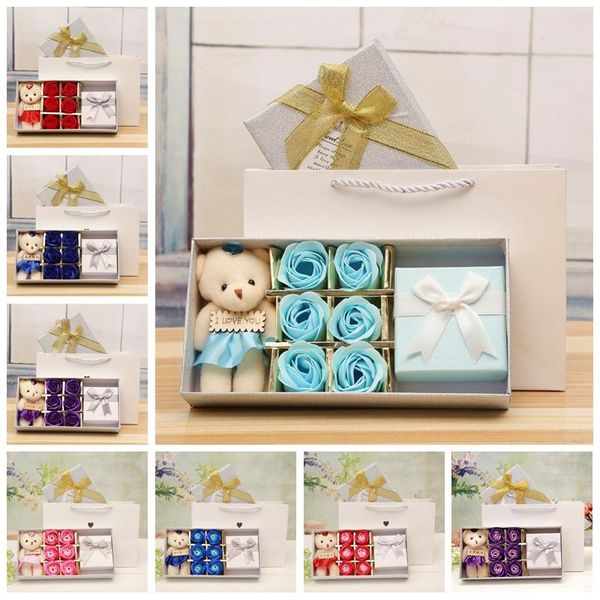romantic rose soap flower with bear doll jewelry box 6 rose 1 bear 1 box wedding birthday mother's day party gift dh1278
romantic rose soap flower with bear doll jewelry box 6 rose 1 bear 1 box wedding birthday mother's day party gift dh1278