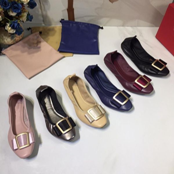 women's flat shoes genuine leather ballet shoes comfortable breathable ladies metal decoration flats size3542, Black
women's flat shoes genuine leather ballet shoes comfortable breathable ladies metal decoration flats size3542, Black