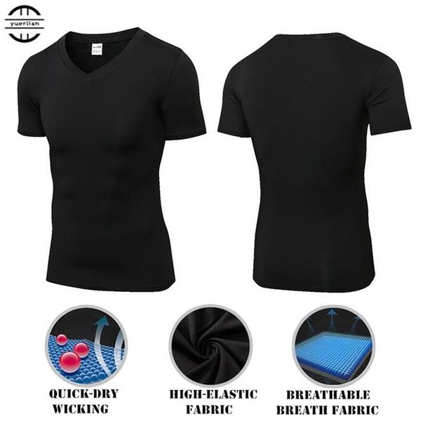 men shapers compression underwear 3d tight v-neck t-shirt,high elastic quick-dry wicking sport fitness gym running short sleeves, Black;blue 
men shapers compression underwear 3d tight v-neck t-shirt,high elastic quick-dry wicking sport fitness gym running short sleeves, Black;blue