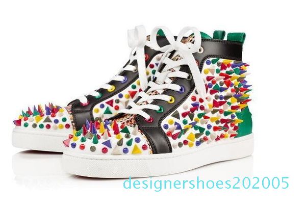 popular 2018 white leather &silver spiked red bottom with box royaums high men and women fashion sneakers 36-47 d05 d05, Black
popular 2018 white leather &silver spiked red bottom with box royaums high men and women fashion sneakers 36-47 d05 d05, Black