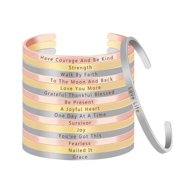 kcaloe adjustable quote engraved bangle personalized be kind to yourself for mom sister gift inspirational jewelry, White
kcaloe adjustable quote engraved bangle personalized be kind to yourself for mom sister gift inspirational jewelry, White