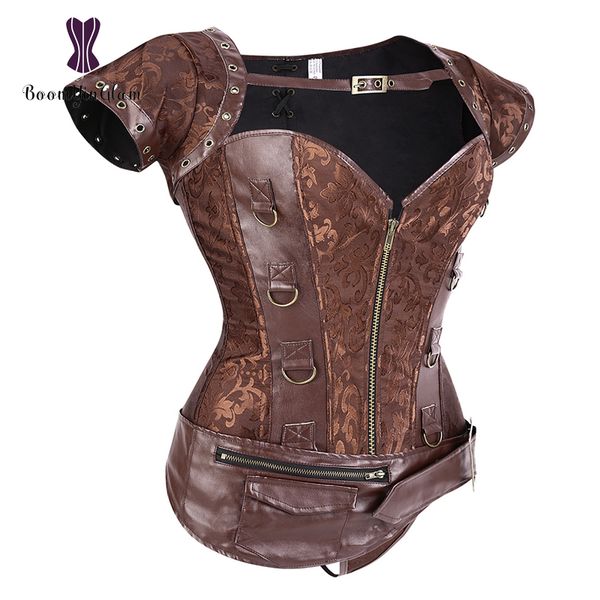 steampunk corset steel bone bustier gothic clothing korsefor women with short sleeves, Black;white
steampunk corset steel bone bustier gothic clothing korsefor women with short sleeves, Black;white