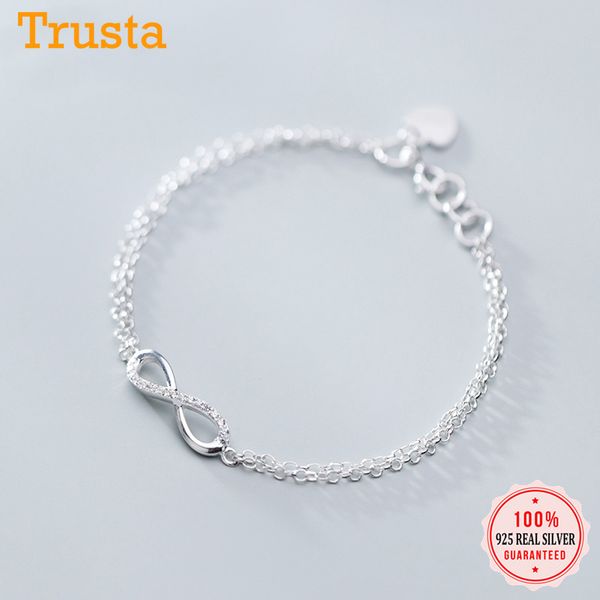 trustdavis genuine 925 sterling silver minimalist double layer infinity 17cm bracelet for women girl wedding jewelry gift ds2177, Golden;silver
trustdavis genuine 925 sterling silver minimalist double layer infinity 17cm bracelet for women girl wedding jewelry gift ds2177, Golden;silver