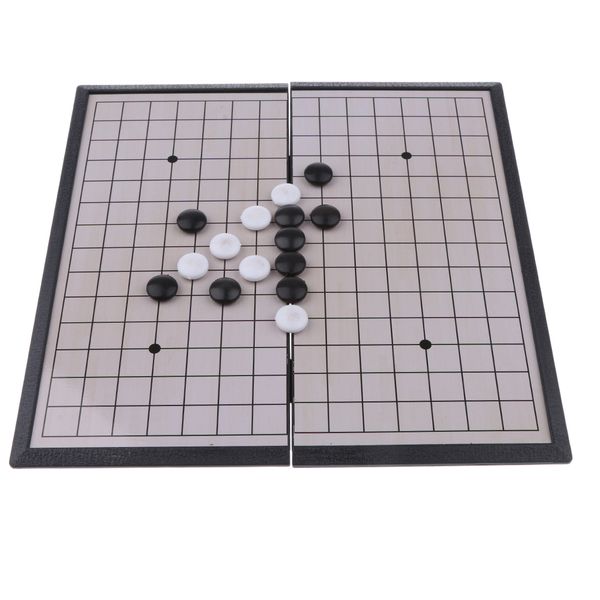 102 Pieces Portable Plastic Professional Chinese Weiqi Magnetic Chessboard Chess Set Board Game Toy 19.5 X 19.5cm