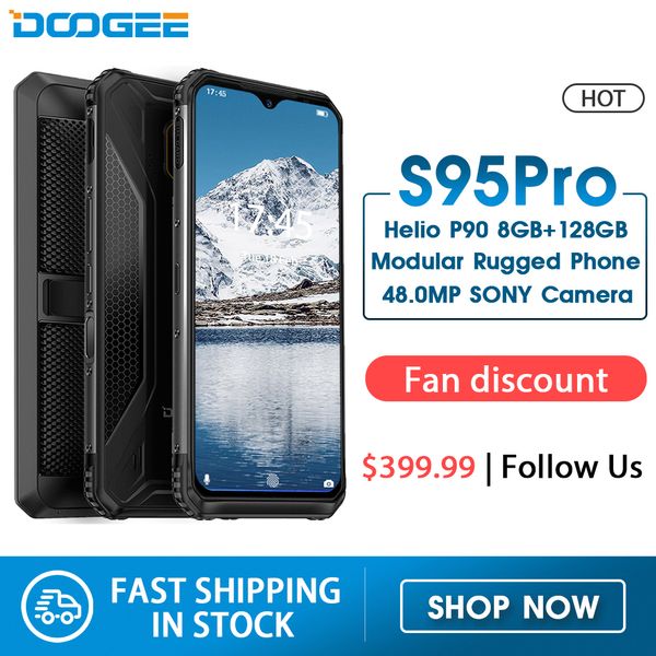 Doogee S95 Pro 8GB 256GB Modular Прочный мобильный телефон IP68 / IP69K 6.3inch Дисплей 5150mAh Helio P90 окта Ядро 48MP Cam Android 9
Doogee S95 Pro 8GB 256GB Modular Прочный мобильный телефон IP68 / IP69K 6.3inch Дисплей 5150mAh Helio P90 окта Ядро 48MP Cam Android 9
