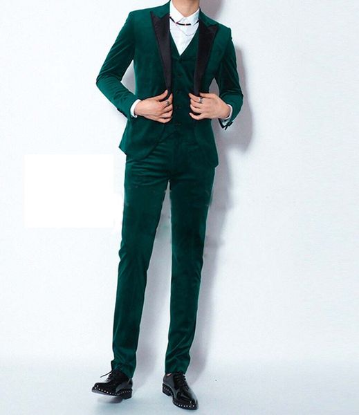 men's velvet green suits black peak lapel formal groom 3 pieces suits separately velvet groom tuxedos shawl lapel groomsmen man wedding, White;black
men's velvet green suits black peak lapel formal groom 3 pieces suits separately velvet groom tuxedos shawl lapel groomsmen man wedding, White;black