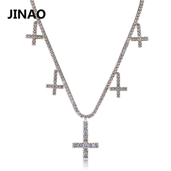 new hip hop fashion cross pendant necklace tennis chain 22inch five cross gold silver cubic zircon copper chain rock style gift
new hip hop fashion cross pendant necklace tennis chain 22inch five cross gold silver cubic zircon copper chain rock style gift
