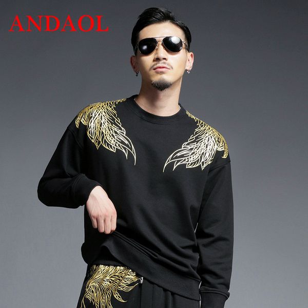 andaol men's hoodies sweatshirts loose colorful print long-sleeve pullover jacket luxury harajuku cotton tracksuits, Black
andaol men's hoodies sweatshirts loose colorful print long-sleeve pullover jacket luxury harajuku cotton tracksuits, Black