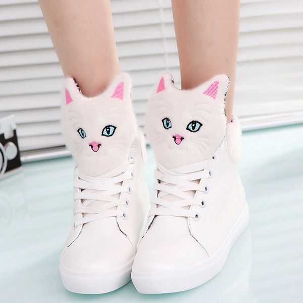 2018 fashion women flat casual shoes woman autumn winter high-sneakers female cute cartoon cat lace-up vulcanized shoes, Black
2018 fashion women flat casual shoes woman autumn winter high-sneakers female cute cartoon cat lace-up vulcanized shoes, Black