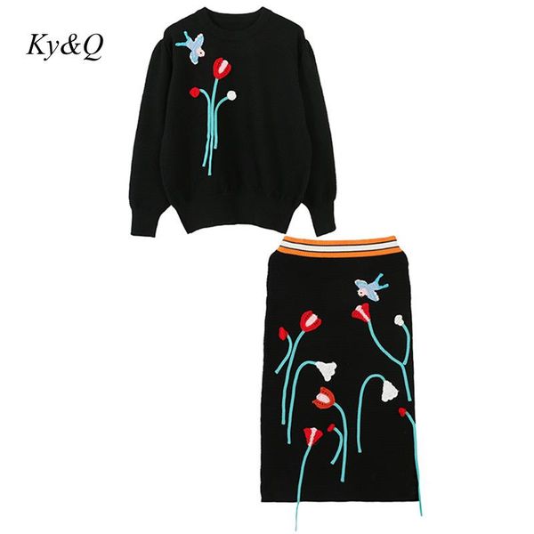 2019 winter women black o-neck embroidery jacquard bird embroidered pullover sweater knitted bag hip skirt clothes, White;black
2019 winter women black o-neck embroidery jacquard bird embroidered pullover sweater knitted bag hip skirt clothes, White;black