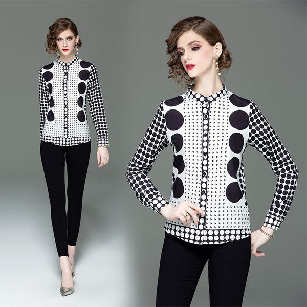 2021 designer printed runway blouses women's fashion long sleeve stand collar vintage shirt office ladies elegant button blouses spring, White
2021 designer printed runway blouses women's fashion long sleeve stand collar vintage shirt office ladies elegant button blouses spring, White