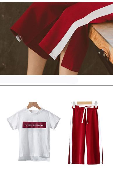 2019 new girls clothing sets summer short sleeve t-shirt+pants 2 pcs kids outwear children clothes suits, White
2019 new girls clothing sets summer short sleeve t-shirt+pants 2 pcs kids outwear children clothes suits, White