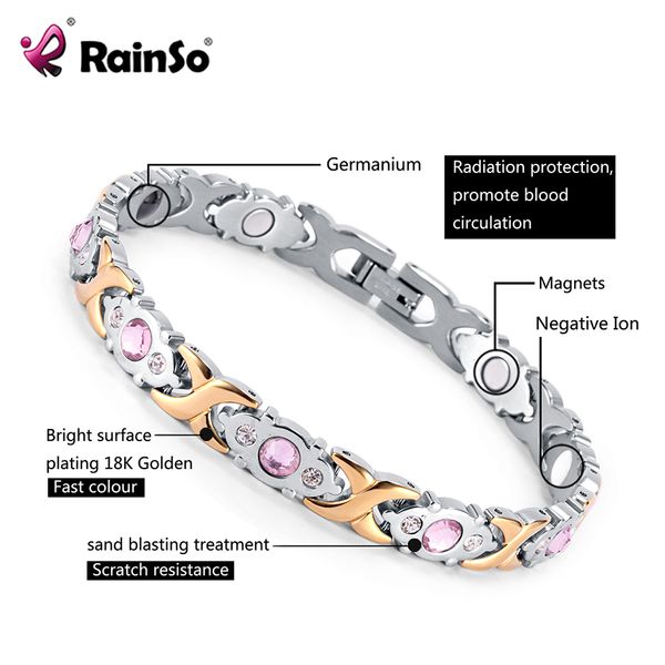 rainso women bracelet stainless steel crystal gem germanium bracelets health energy 2019 fashion popular charm jewelry for lady, Golden;silver
rainso women bracelet stainless steel crystal gem germanium bracelets health energy 2019 fashion popular charm jewelry for lady, Golden;silver