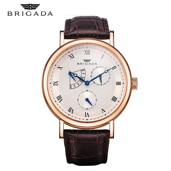 watch men quartz leather waterproof men's watches brigada stainless steel date clock male casual wrist watch gold, Slivery;brown
watch men quartz leather waterproof men's watches brigada stainless steel date clock male casual wrist watch gold, Slivery;brown