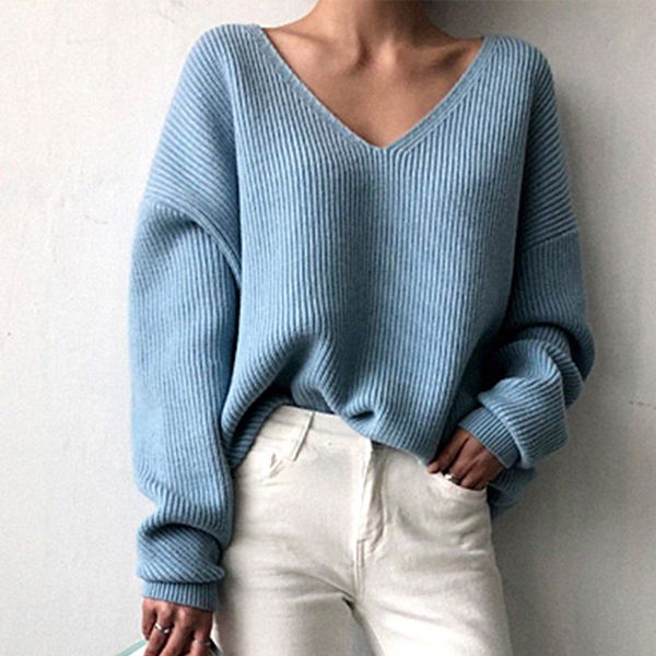 2019 autumn winter women's knitted sweaters v-neck long sleeve korean sweater new fashion vintage casual oversized pullover top, White;black
2019 autumn winter women's knitted sweaters v-neck long sleeve korean sweater new fashion vintage casual oversized pullover top, White;black