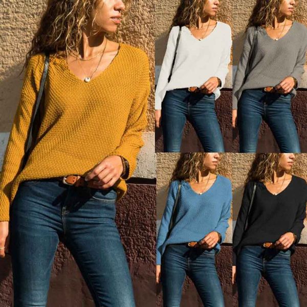 2019 women sweaters plus size pullovers autumn winter v-neck solid color matching long-sleeved slim sweater pullover sweatery712, White;black
2019 women sweaters plus size pullovers autumn winter v-neck solid color matching long-sleeved slim sweater pullover sweatery712, White;black