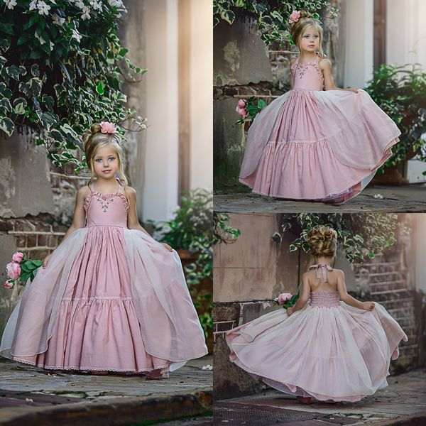 lovely pink flower girl dresses halter satin tulle overskirts floor length country toddlers kids party dress princess for wedding, White;blue
lovely pink flower girl dresses halter satin tulle overskirts floor length country toddlers kids party dress princess for wedding, White;blue
