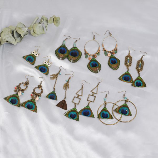 peacock feather earring ethnic dangle earring for women elegant for festival 2019 fashion wholesale jewelry, Silver
peacock feather earring ethnic dangle earring for women elegant for festival 2019 fashion wholesale jewelry, Silver