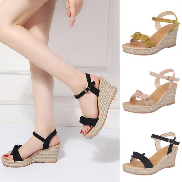 women sandals wedges shoes fashion weaving thick bottom belt buckle roman sandal shoes woman high heel summer, Black
women sandals wedges shoes fashion weaving thick bottom belt buckle roman sandal shoes woman high heel summer, Black