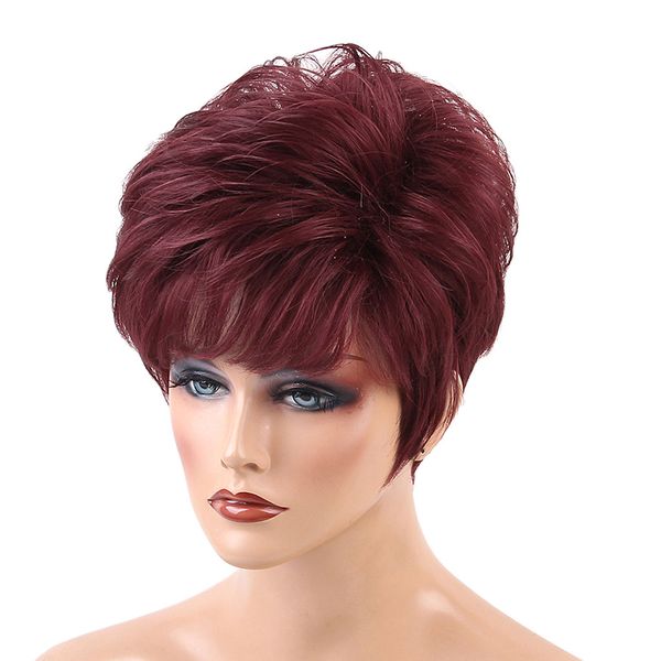 cool design short straight wigs with bangs wine red color heat perm ok 70% real human hair full head women wigs,pixie cut layer wig, Black
cool design short straight wigs with bangs wine red color heat perm ok 70% real human hair full head women wigs,pixie cut layer wig, Black