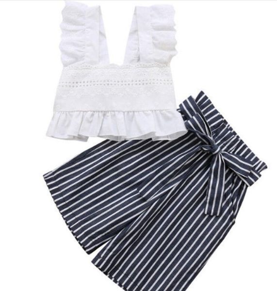 summer baby girl outfits 2pcs casual lace short stripe wide leg pants clothing sets girls outfits baby tracksuit kids boutique clothing, White
summer baby girl outfits 2pcs casual lace short stripe wide leg pants clothing sets girls outfits baby tracksuit kids boutique clothing, White