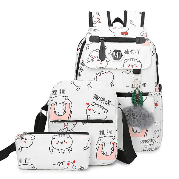 3 pcs/set school backpack for teenage girls school bag women backpack usb charge lapfemale schoolbag sac a dos
3 pcs/set school backpack for teenage girls school bag women backpack usb charge lapfemale schoolbag sac a dos
