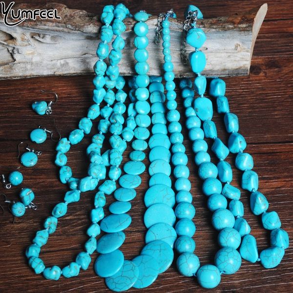 yumfeel brand blue stone jewelry set handmade graduate nugget drop disc round necklace earring sets women gifts, Silver
yumfeel brand blue stone jewelry set handmade graduate nugget drop disc round necklace earring sets women gifts, Silver